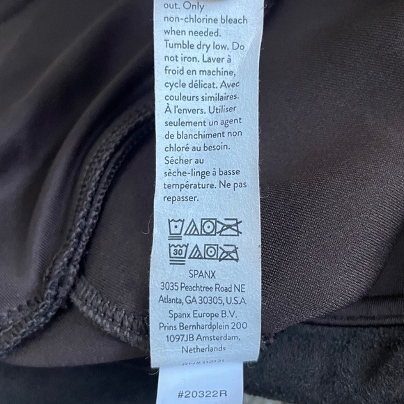 Spanx Faux Leather Leggings Chocolate Brown Stretch Seamed Women’s Medium M - Picture 6 of 10